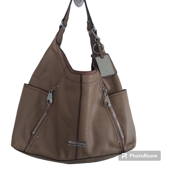 Etienne Aigner Tan Leather Satchel Bag